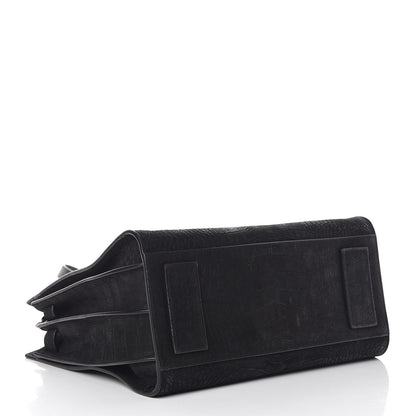 Saint Laurent Crocodile Embossed Suede Small Supple Sac de Jour Black 4 of 9