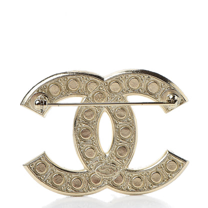 Chanel Pearl Crystal CC Brooch Gold 3 of 5