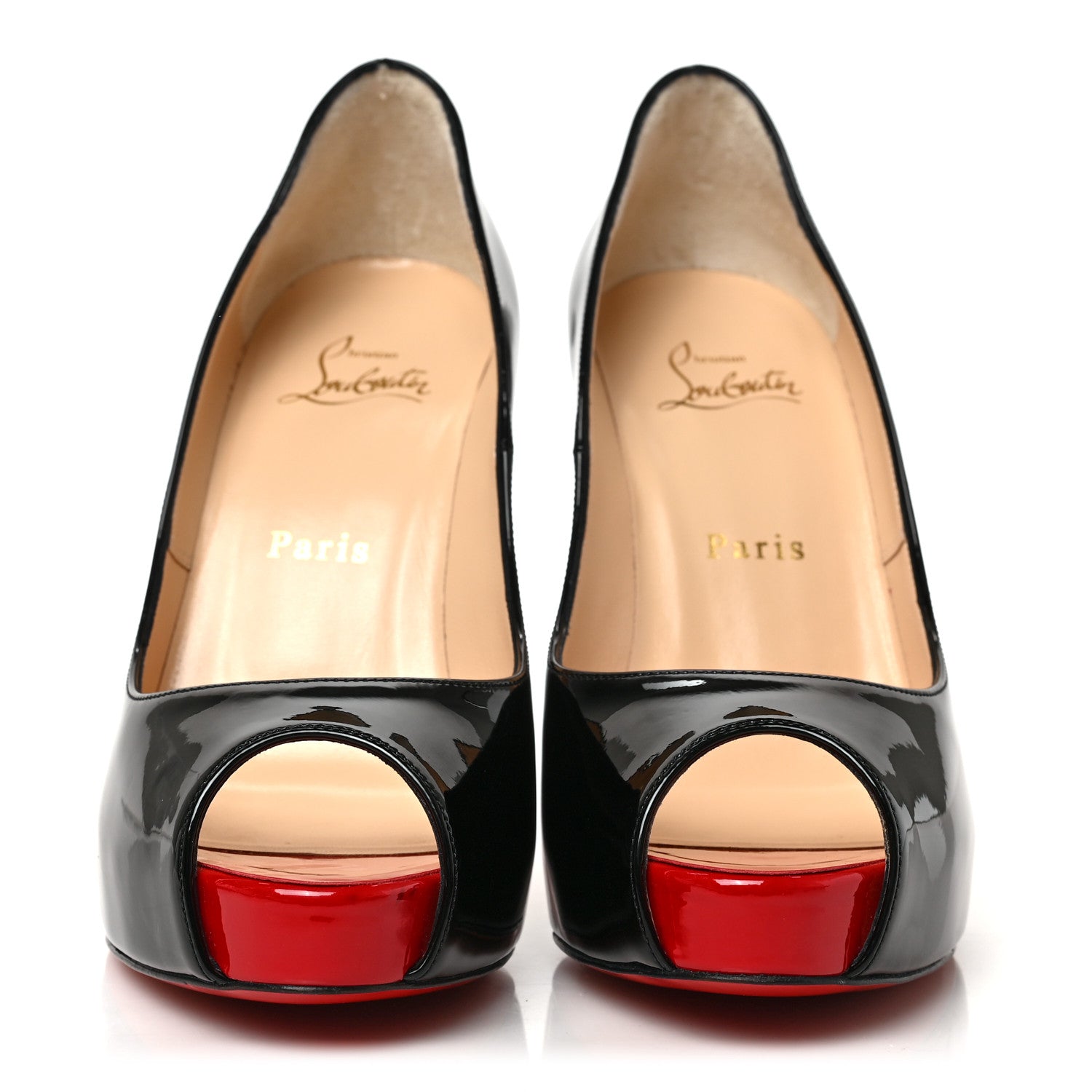 Christian Louboutin Patent New Very Prive 120 Pumps 37 Black Red 2 of 8