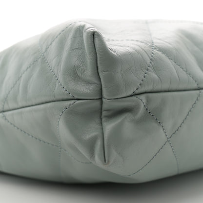Chanel Shiny Calfskin Quilted Small Chanel 22 Light Blue 10 of 13