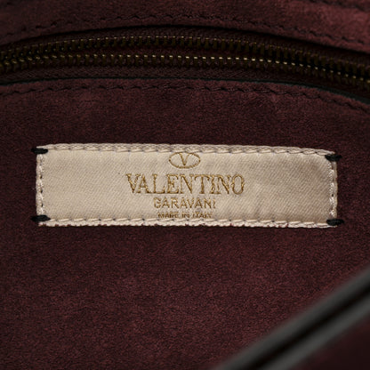 Valentino Garavani Pebbled Calfskin Rockstud Rolling Wristlet Clutch  Rubin 8 of 13