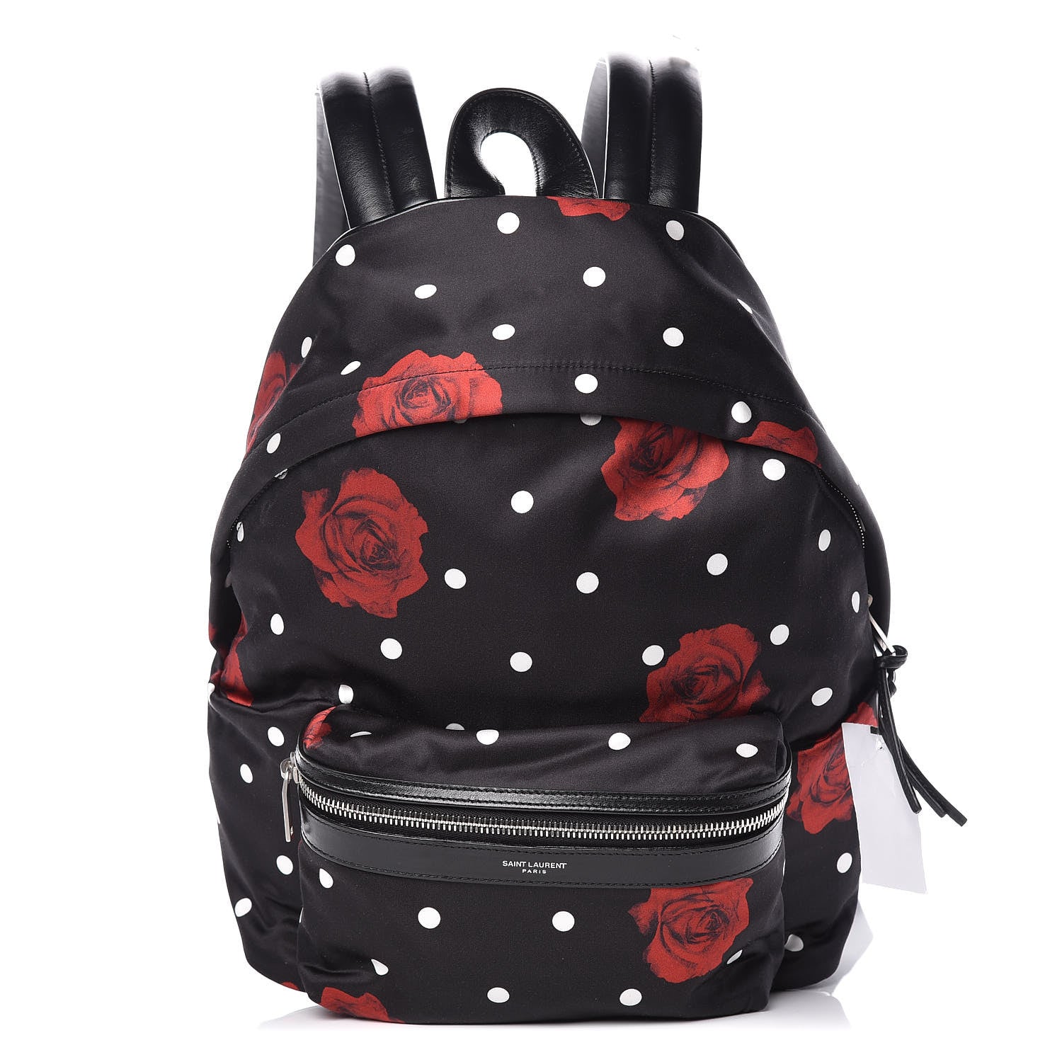 Saint Laurent Satin Rose Print Mini City Backpack Black 1 of 9