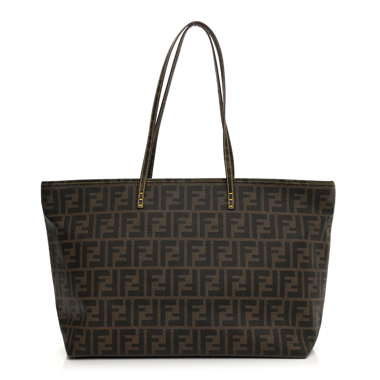Fendi Zucca Spalmati Medium Roll Tote Tobacco Yellow 1 of 11