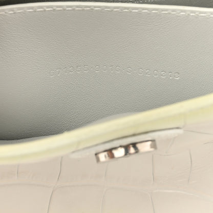 Balenciaga Extra Supple Calfskin Crocodile Embossed XS Downtown Shoulder Bag White 8 of 17