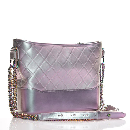 Chanel Iridescent Lambskin Calfskin Quilted Medium Gabrielle Hobo Light Purple 3 of 11