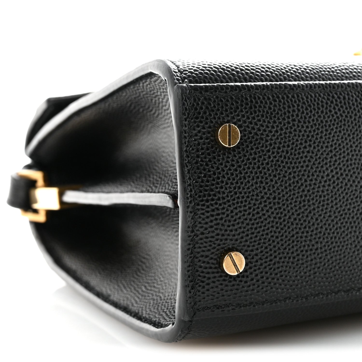 Saint Laurent Grain De Poudre Mini Classic Monogram Cassandra Top Handle Black 8 of 9