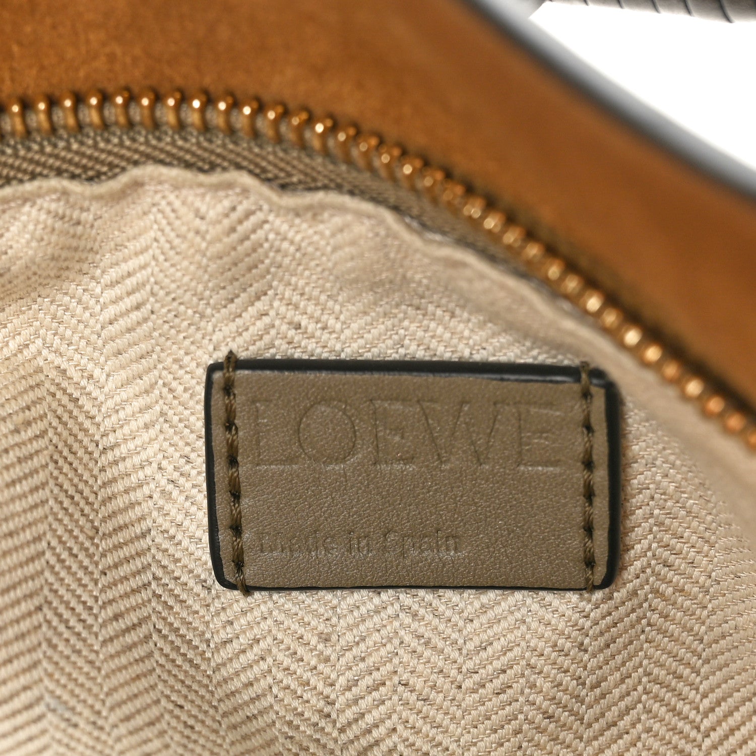 Loewe Calfskin Small Puzzle Edge Bag Laurel Green Light Oat 6 of 9