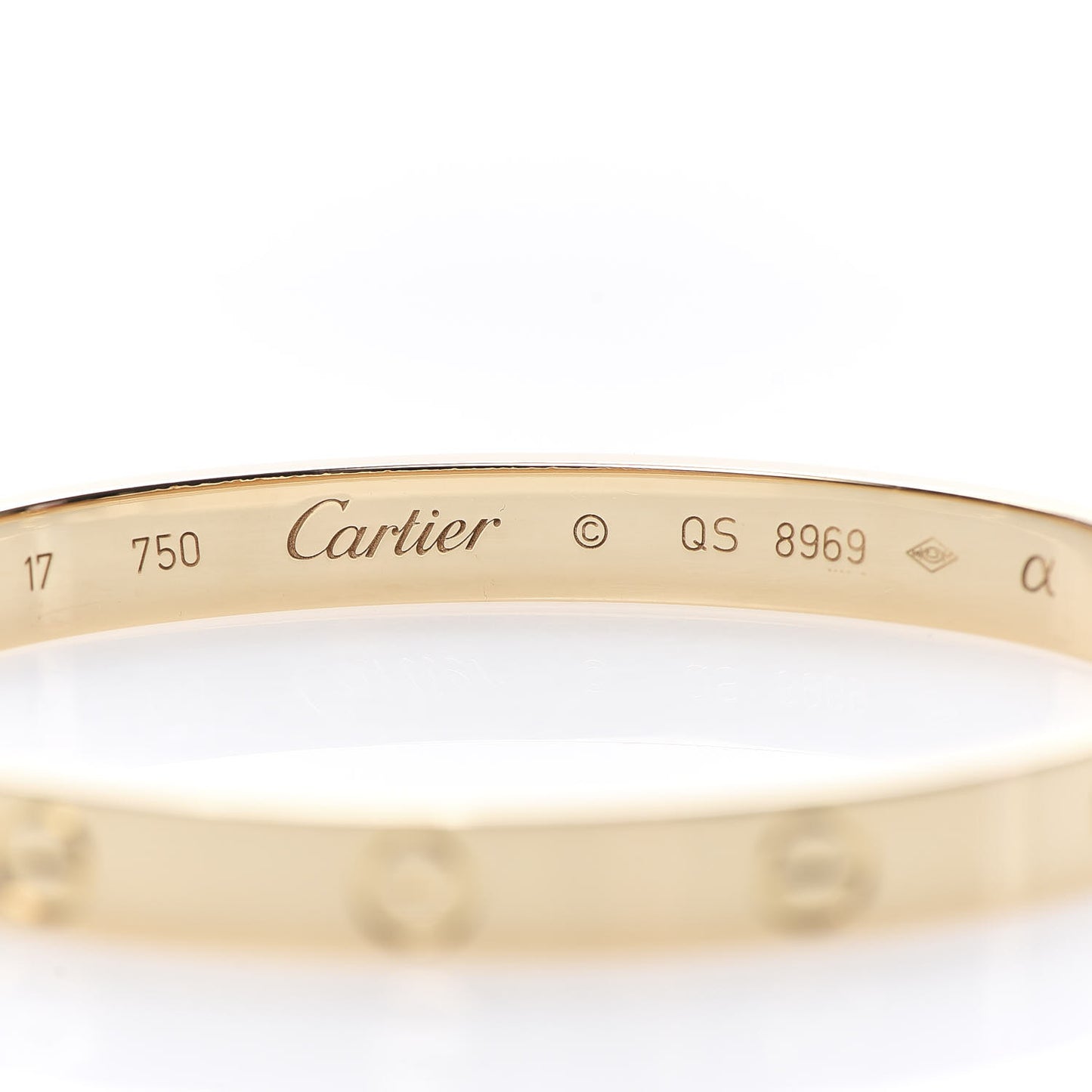 18K Yellow Gold LOVE Bracelet 17