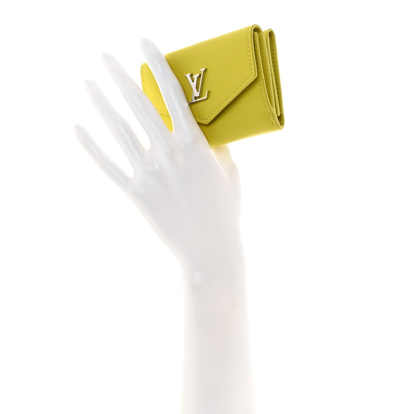 Soft Calfskin My LockMe Compact Wallet Pistache