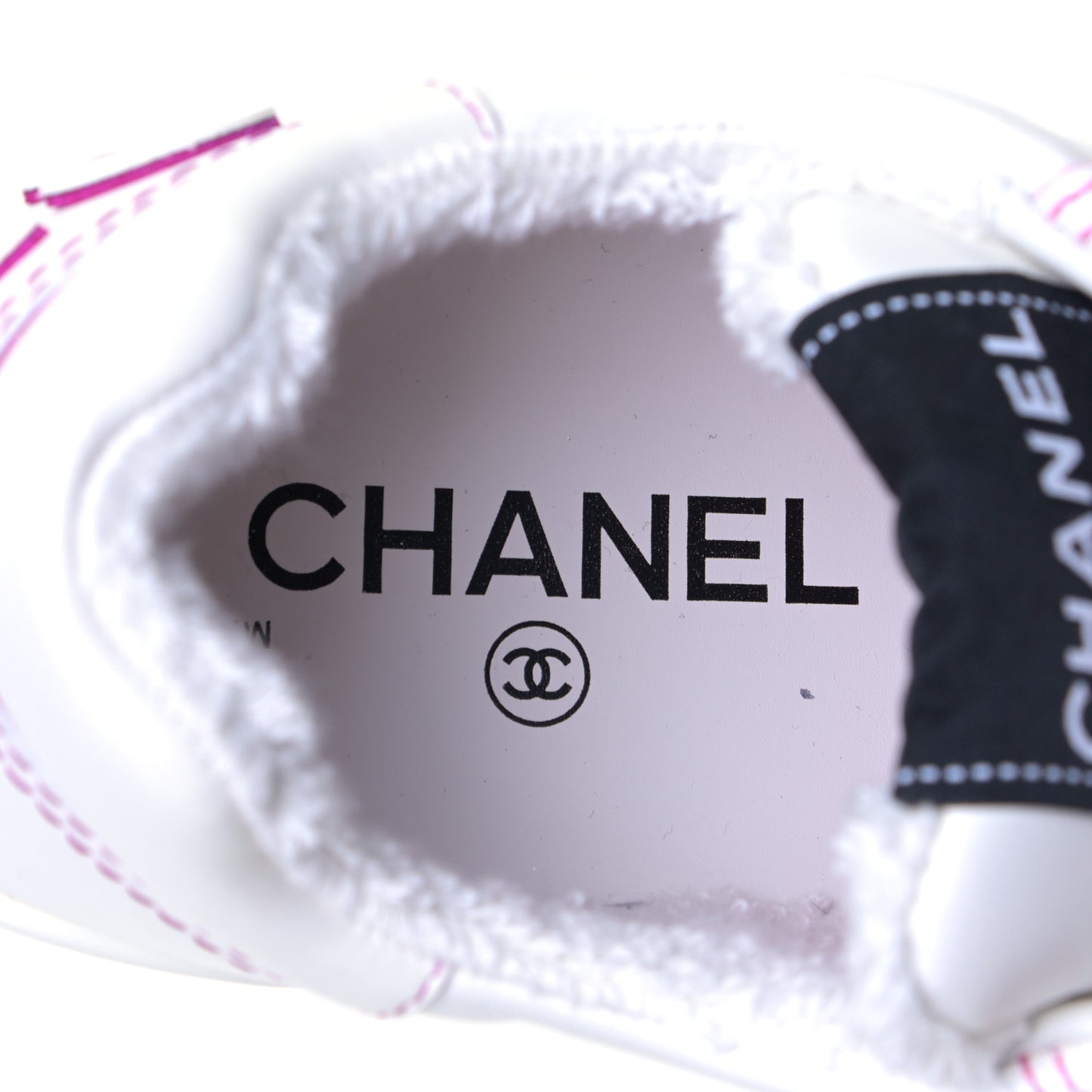 Calfskin Womens Logo Sneakers 36 White Pink