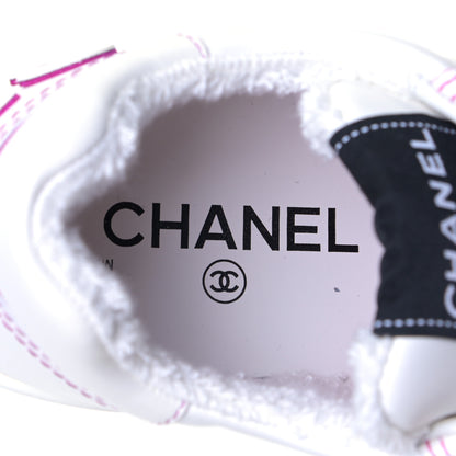 Chanel Calfskin Womens Logo Sneakers 36 White Pink 8 of 8