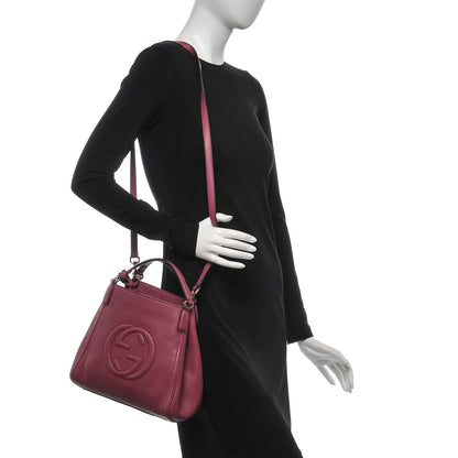 Gucci Pebbled Calfskin Small Soho Shoulder Bag Peonia Flower 2 of 6