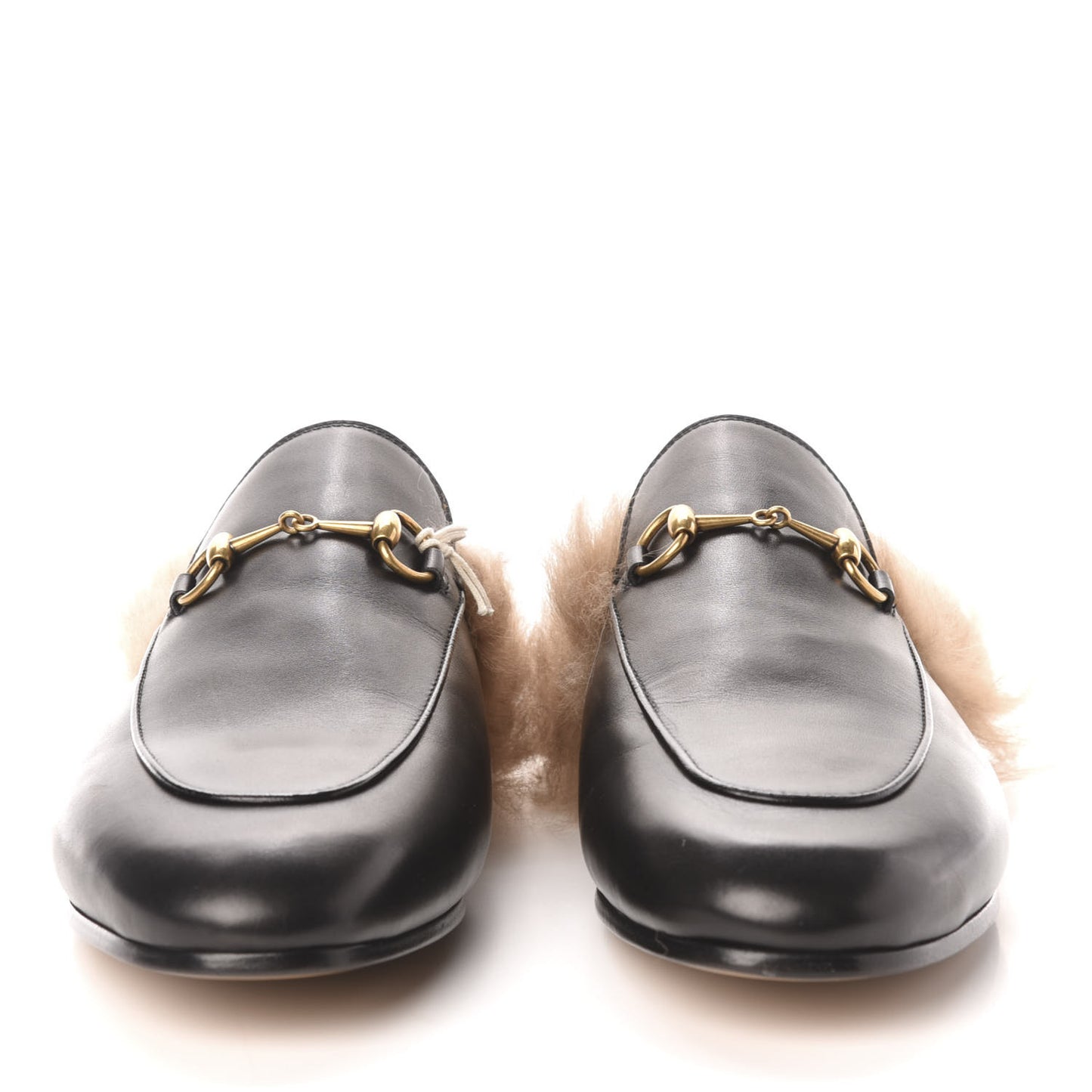 Calfskin Fur Womens Princetown Slippers 41 Black