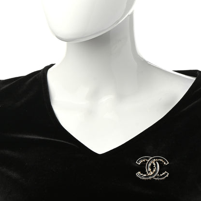 Chanel Enamel CC Baroque Brooch Black Gold 2 of 4