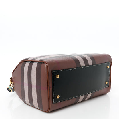 Burberry E-canvas Check Bowling Bag Dark Birch Brown 4 of 10
