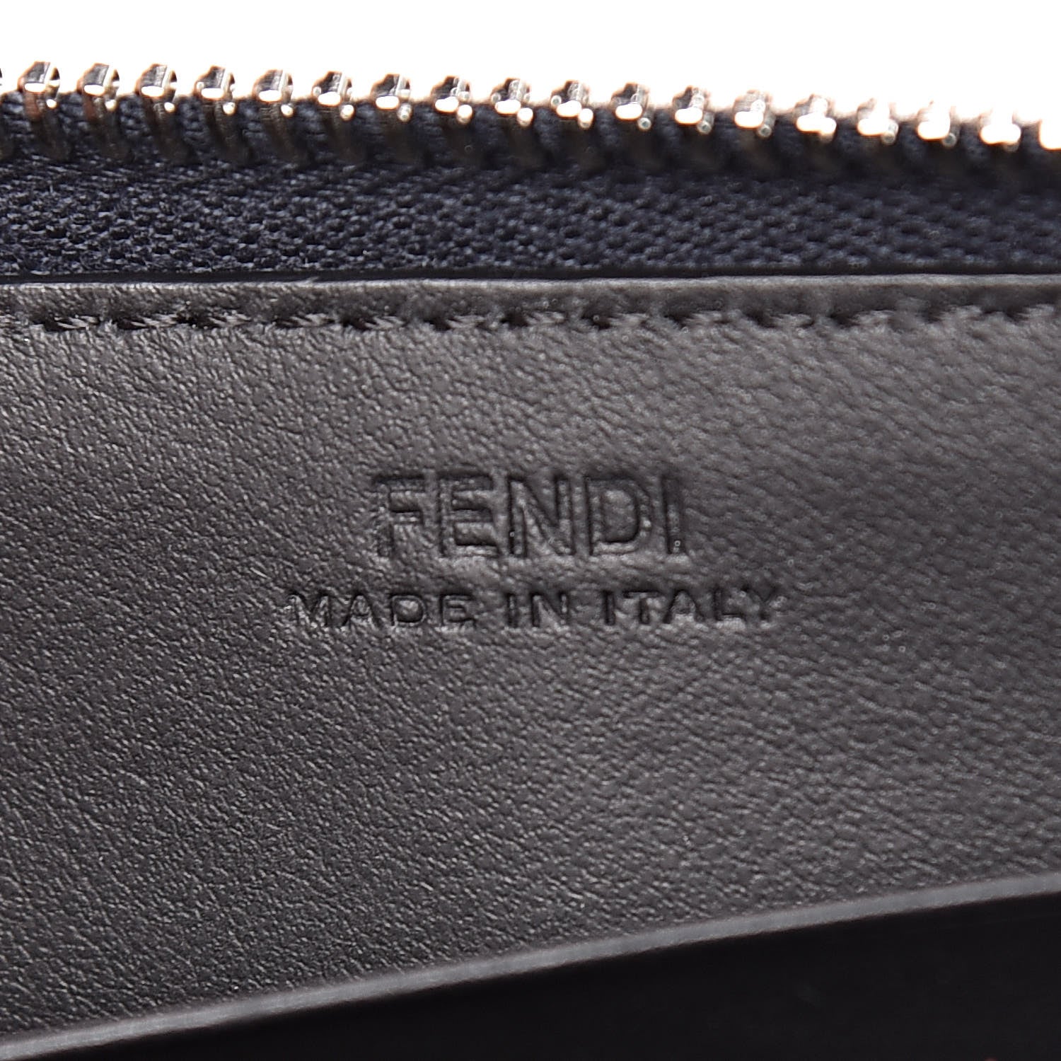 Fendi Vitello Century Vocabulary Blue Zip Around Wallet Blue Lavagna 6 of 10