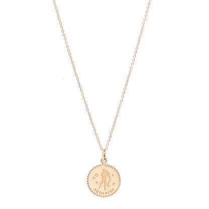 Tiffany 18K Yellow Gold Zodiac Aquarius Pendant Necklace 1 of 7