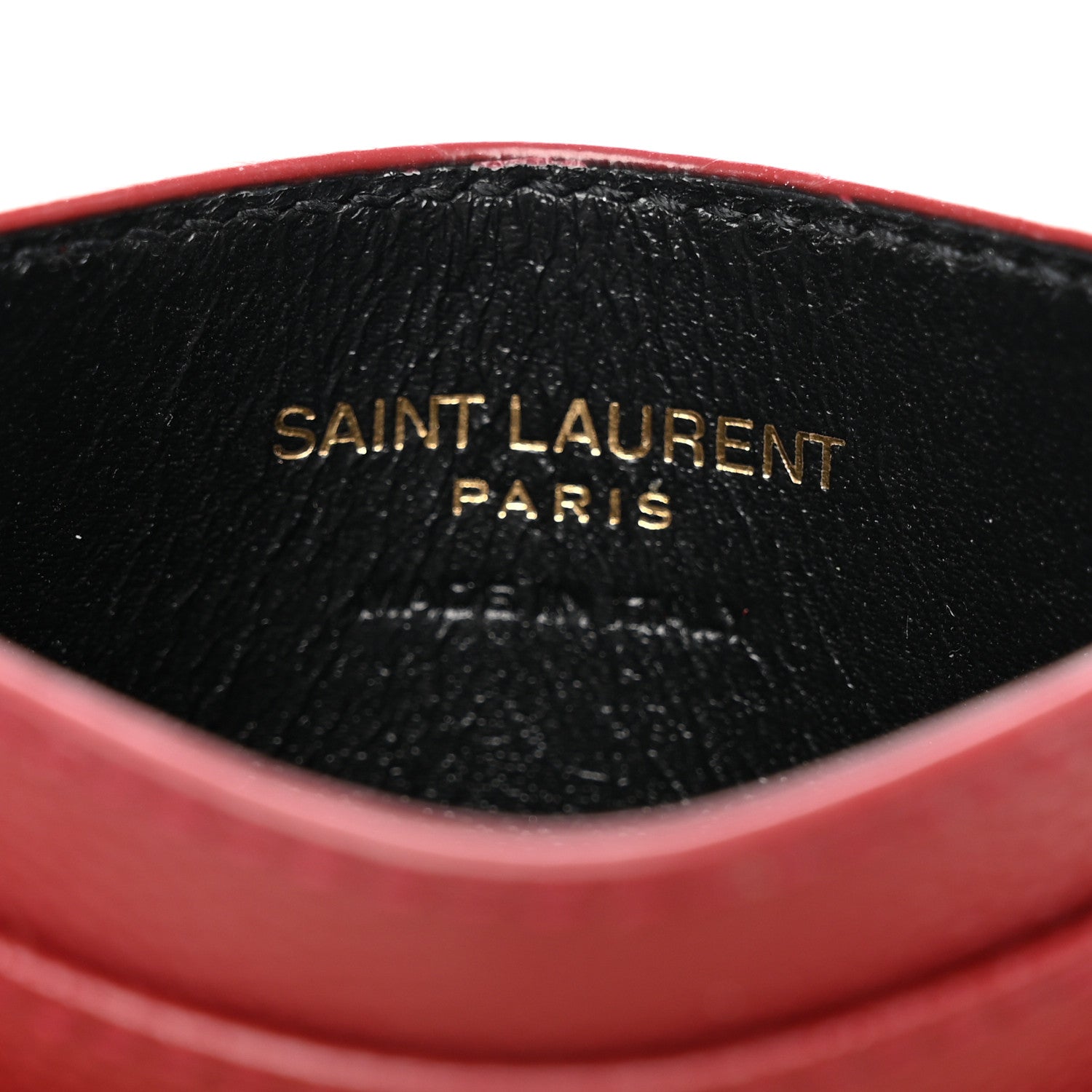 Saint Laurent Grain De Poudre Matelasse Chevron Monogram Credit Card Case Opyum Red 6 of 12
