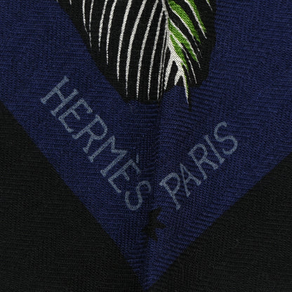 Hermes Cashmere Silk Zebra Pegasus Pointe Triangle Scarf Marine White Multicolor 2 of 6