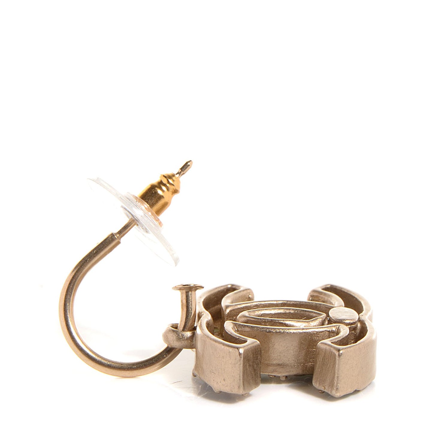 Crystal CC Dangle Earrings Dark Blue Gold