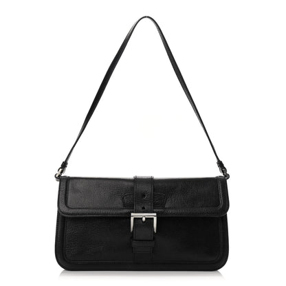 Prada Goatskin Flap Bag Black 1 of 10