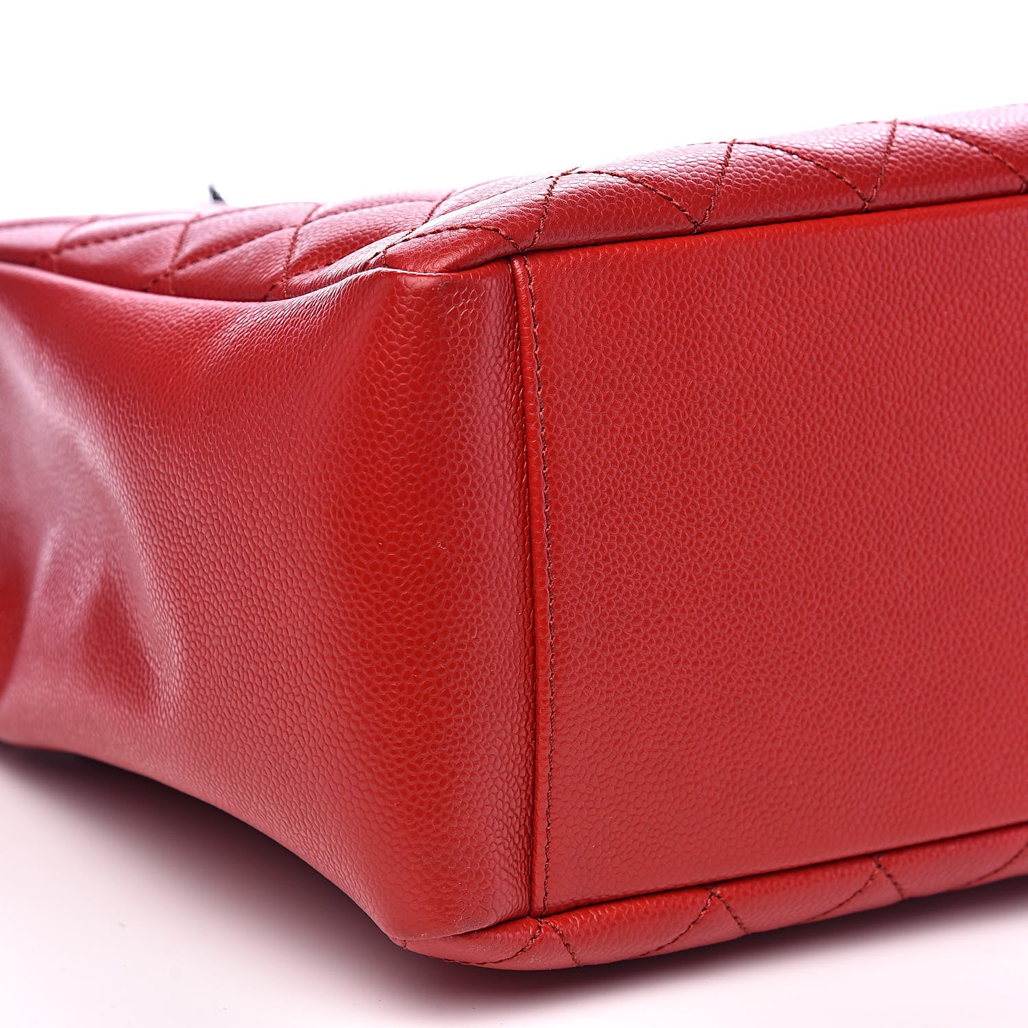 Chanel Caviar Quilted Grand Shopping Tote GST Red 8 of 13