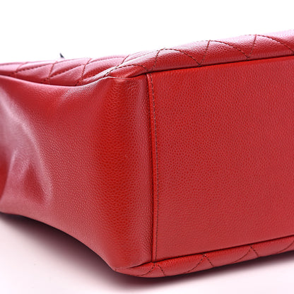 Chanel Caviar Quilted Grand Shopping Tote GST Red 8 of 13