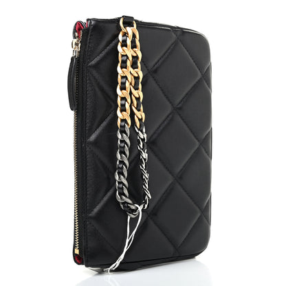 Chanel Lambskin Quilted Chanel 19 Pouch With Handle Black 2 of 4