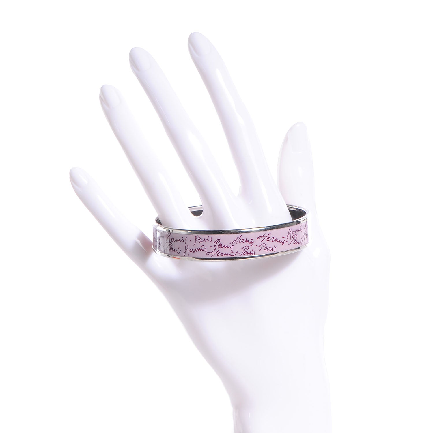Hermes Enamel Printed Handwriting Medium Bracelet Purple 70 2 of 6