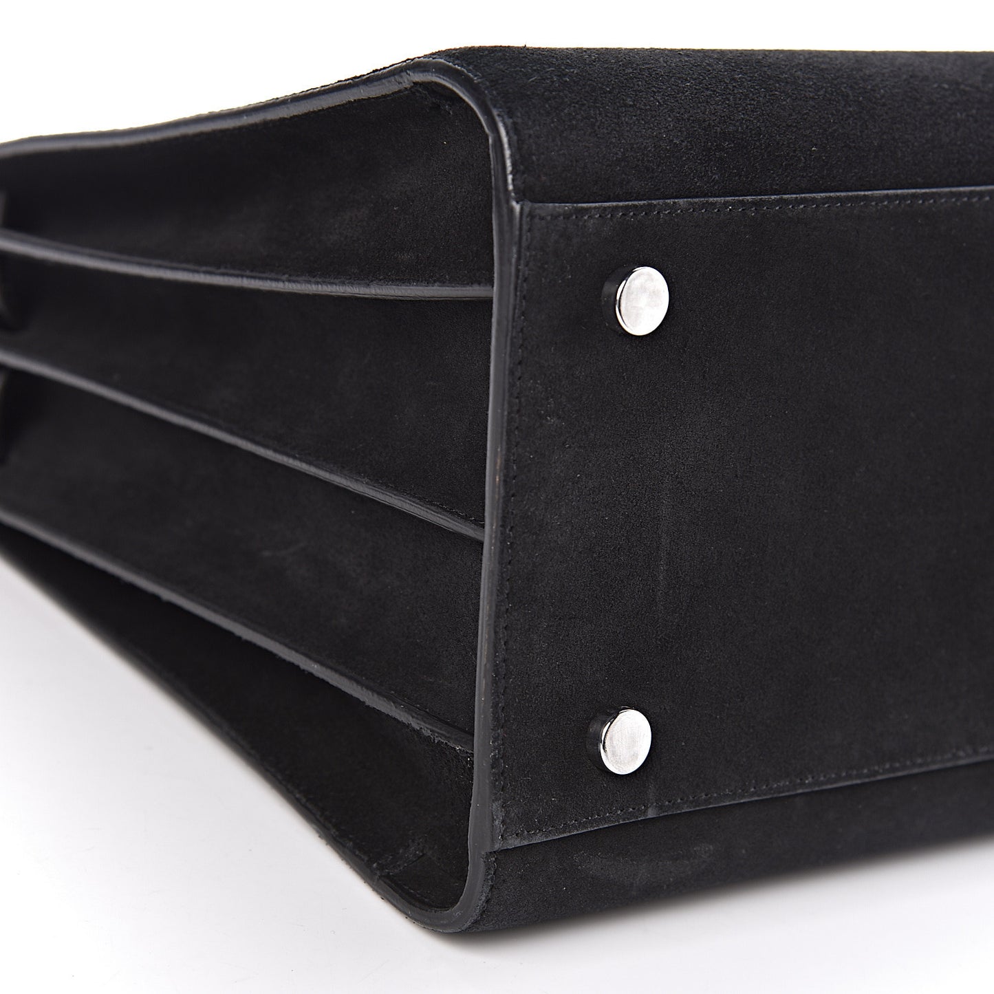 Suede Crocodile Embossed Small Sac De Jour Black