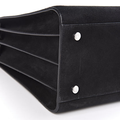 Saint Laurent Suede Crocodile Embossed Small Sac De Jour Black 8 of 9