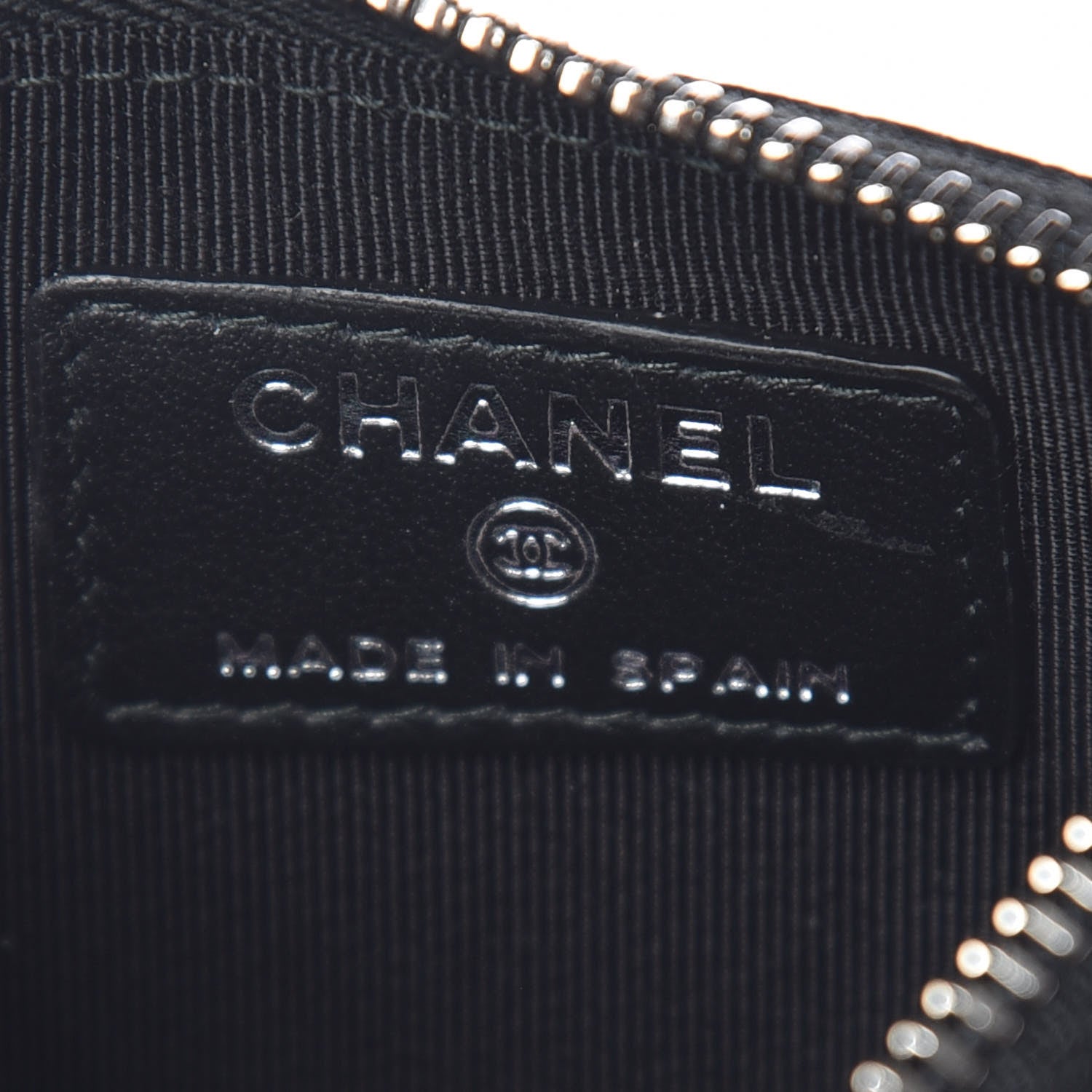 Chanel Iridescent Caviar Quilted CC Zip Card Holder Black 6 of 8