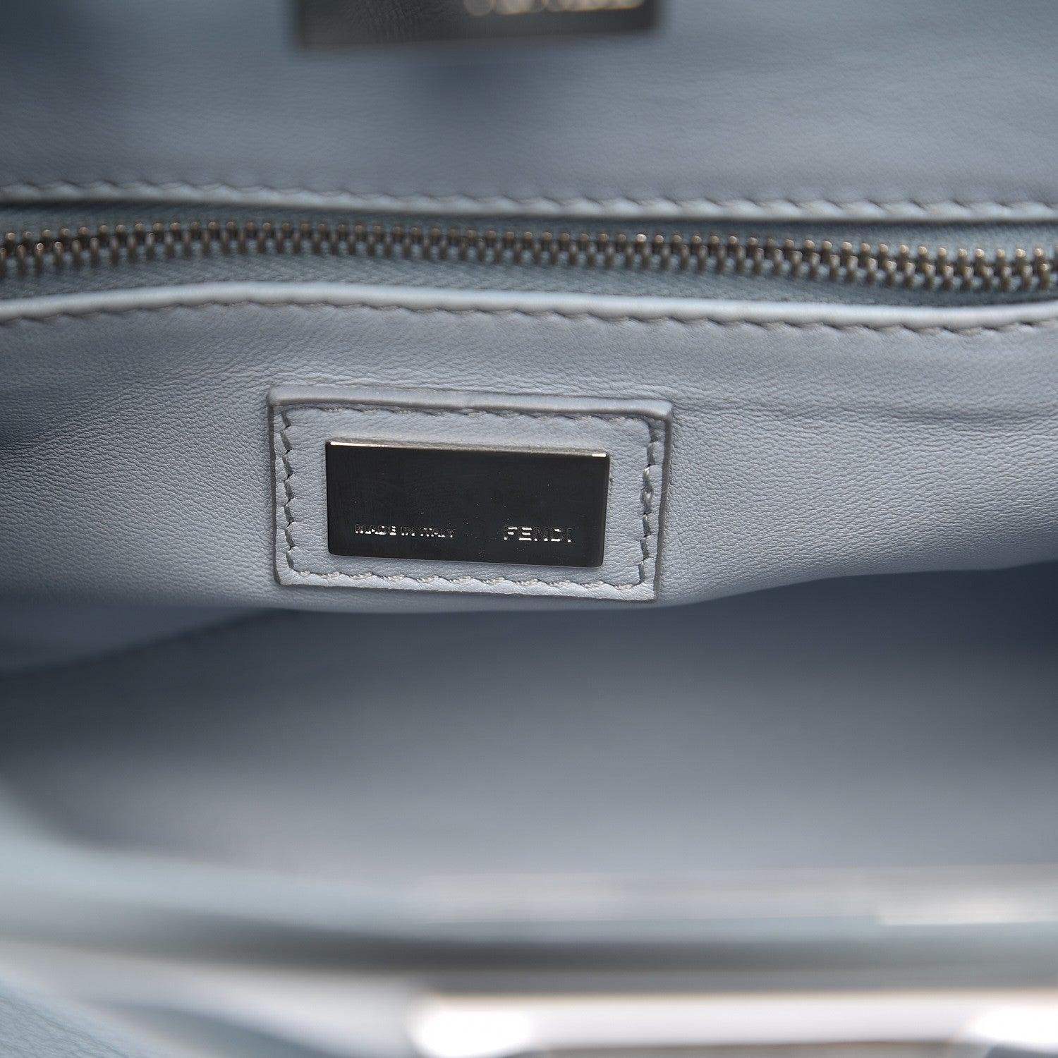 Fendi Nappa Mini Peekaboo Iconic Satchel Light Blue 6 of 7