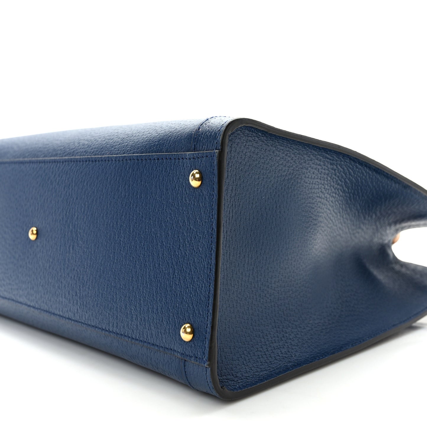 Textured Dollar Calfskin Web Medium Diana Tote Bag Royal Crop