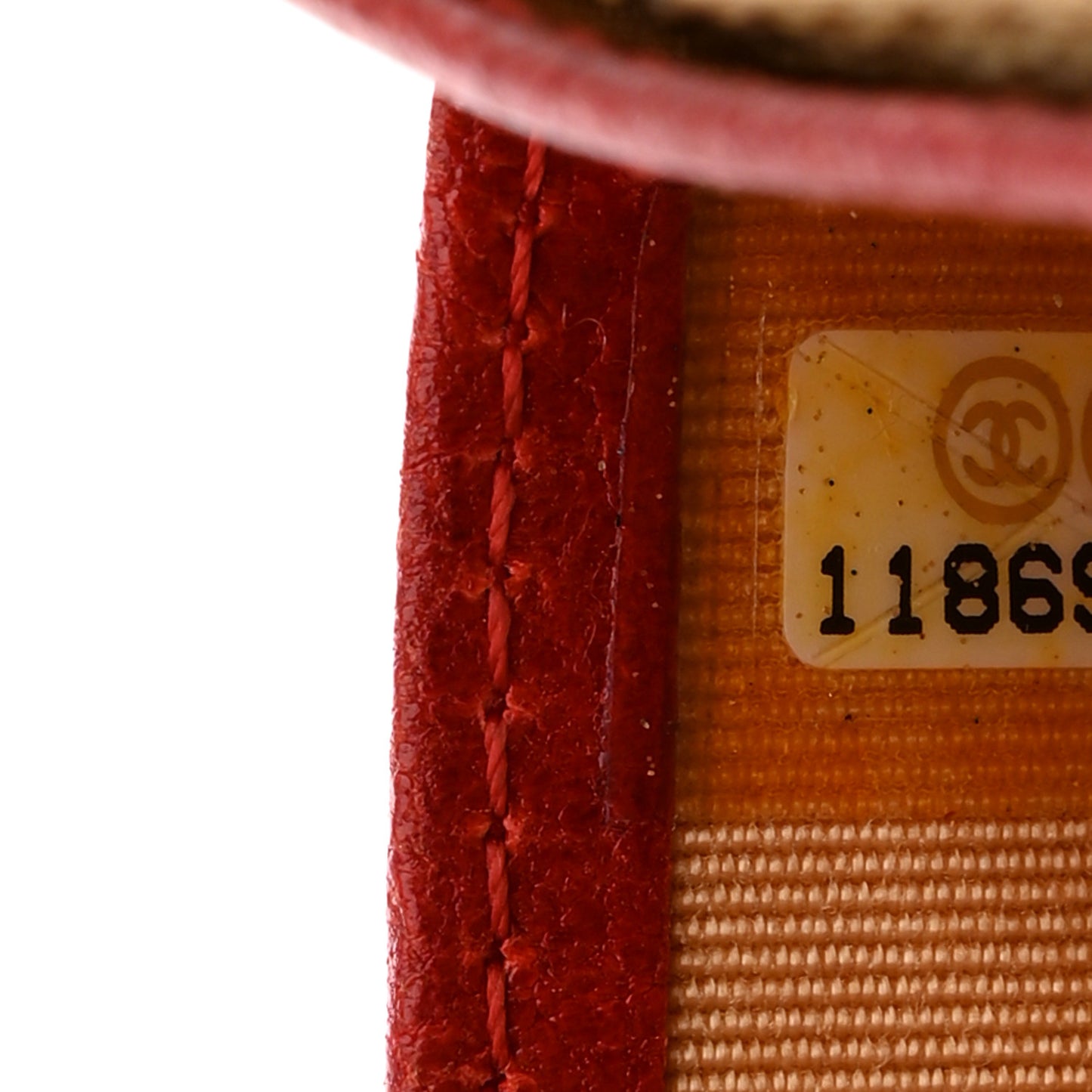 Crinkled Calfskin Quilted Yen Wallet Red