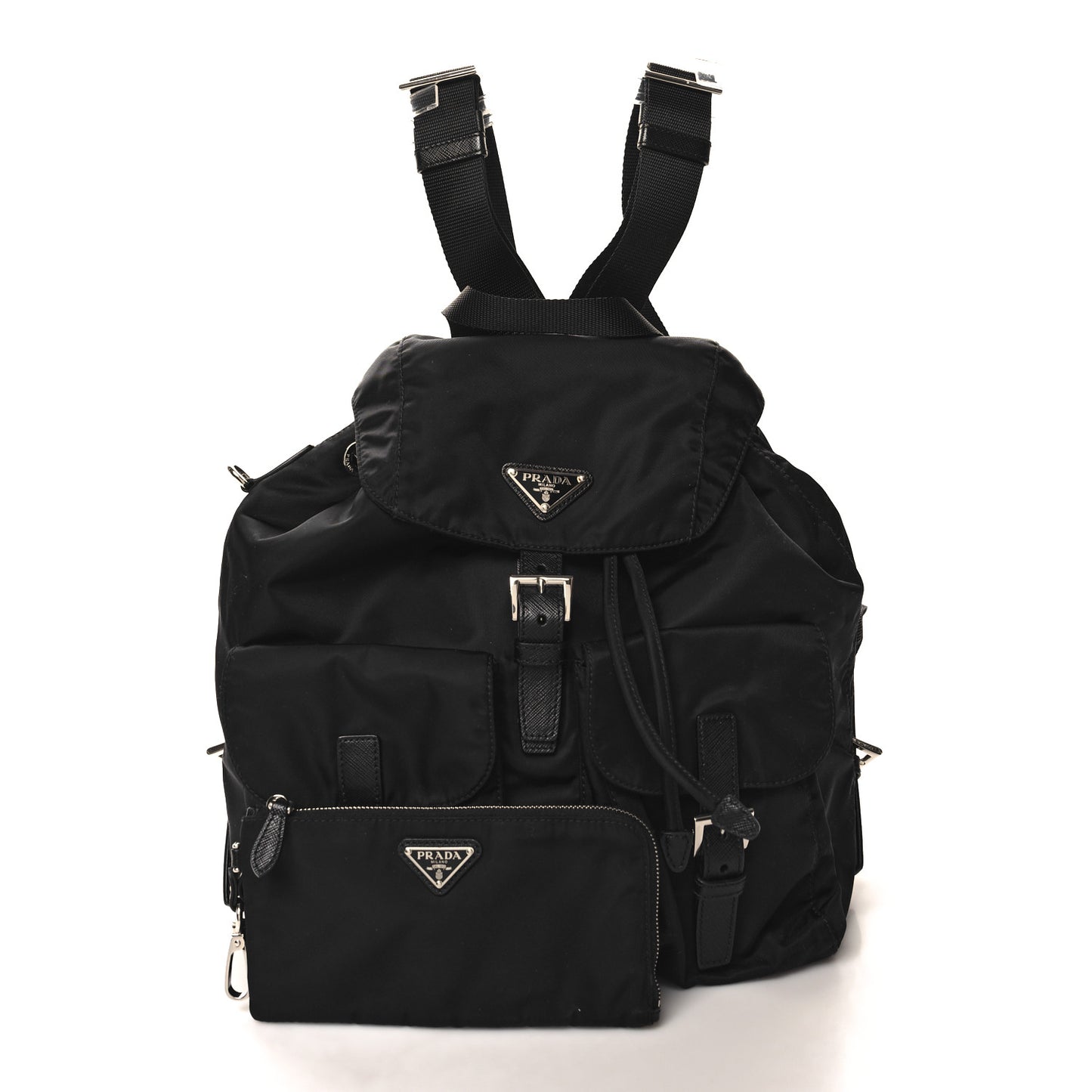 Tessuto Nylon Saffiano Medium Backpack Black