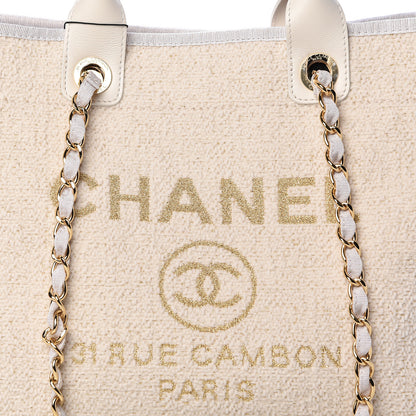 Chanel Lurex Boucle Large Deauville Tote White 11 of 11