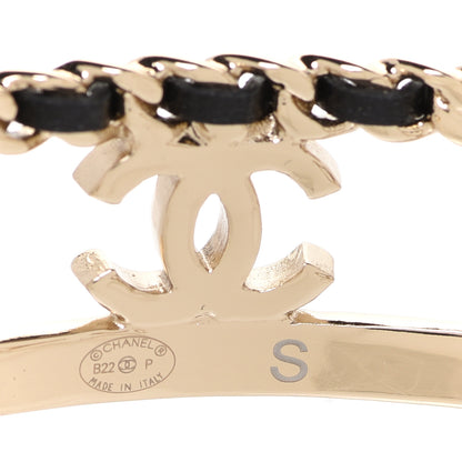 Chanel Metal Lambskin Chain CC Bracelet S Gold 4 of 5