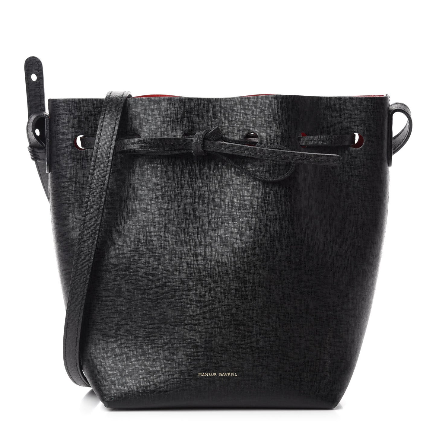 Saffiano Mini Bucket Bag Black Flamma