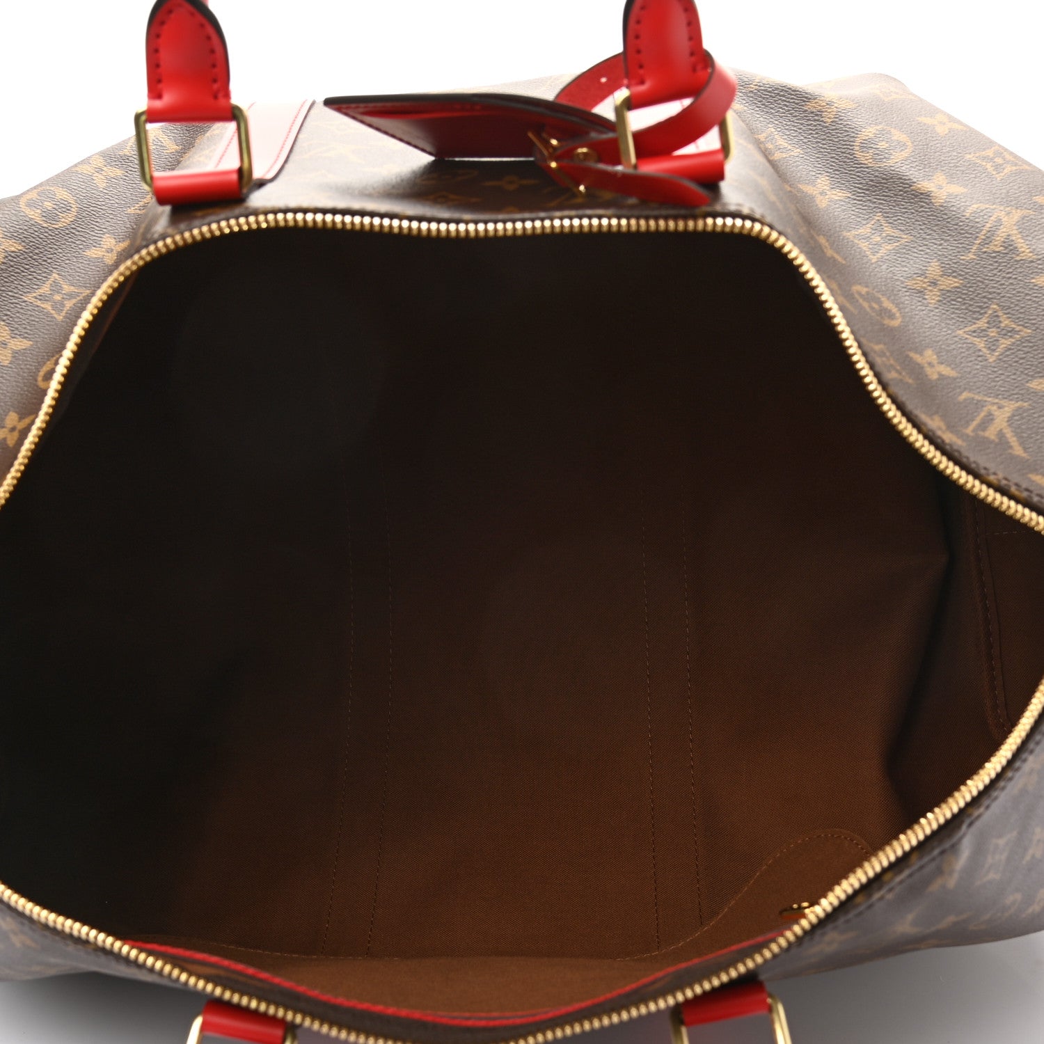 Louis Vuitton Calfskin Monogram Keepall Bandouliere 50 Coquelicot 5 of 9