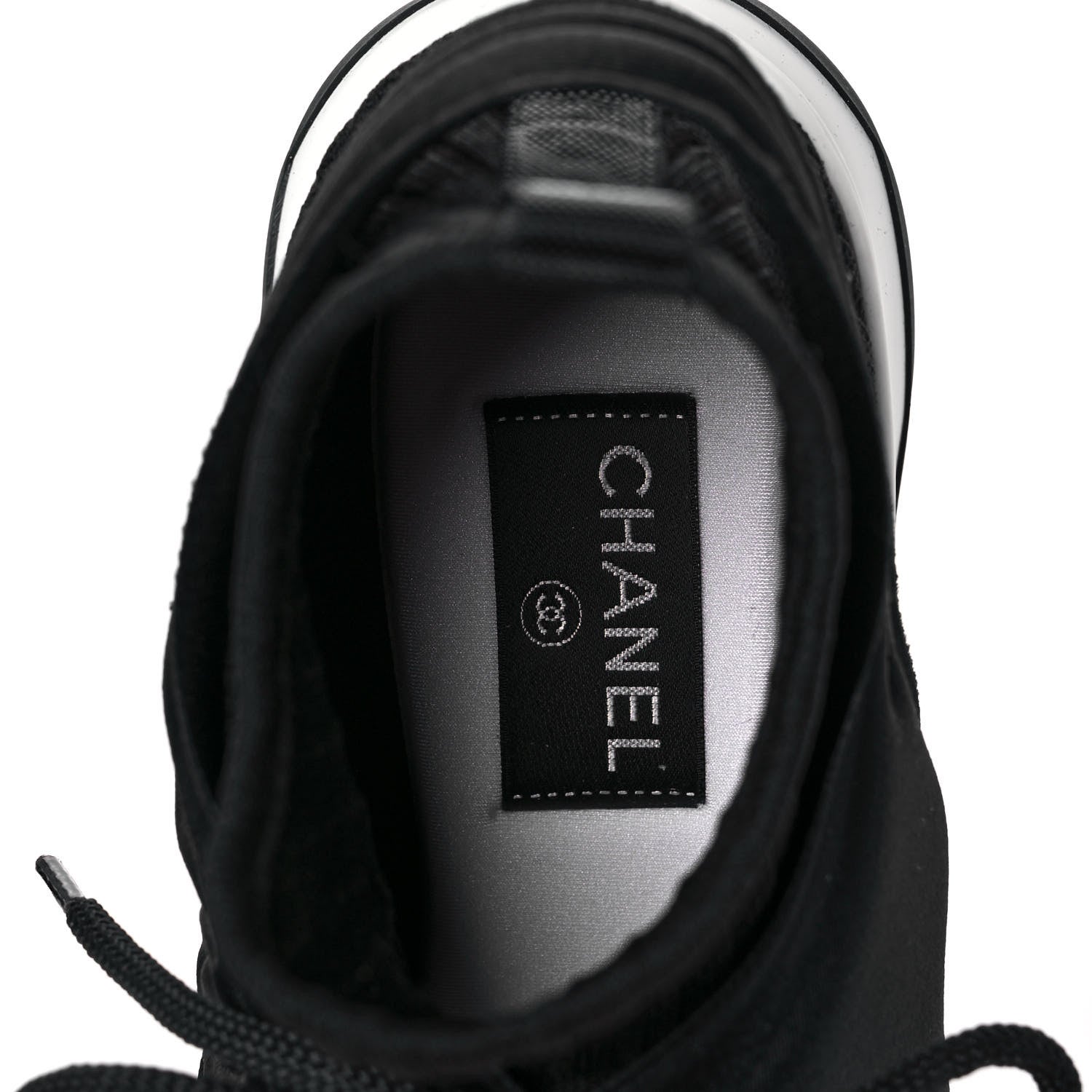 Chanel Stretch Fabric Womens CC Sneakers 39 Black 8 of 9