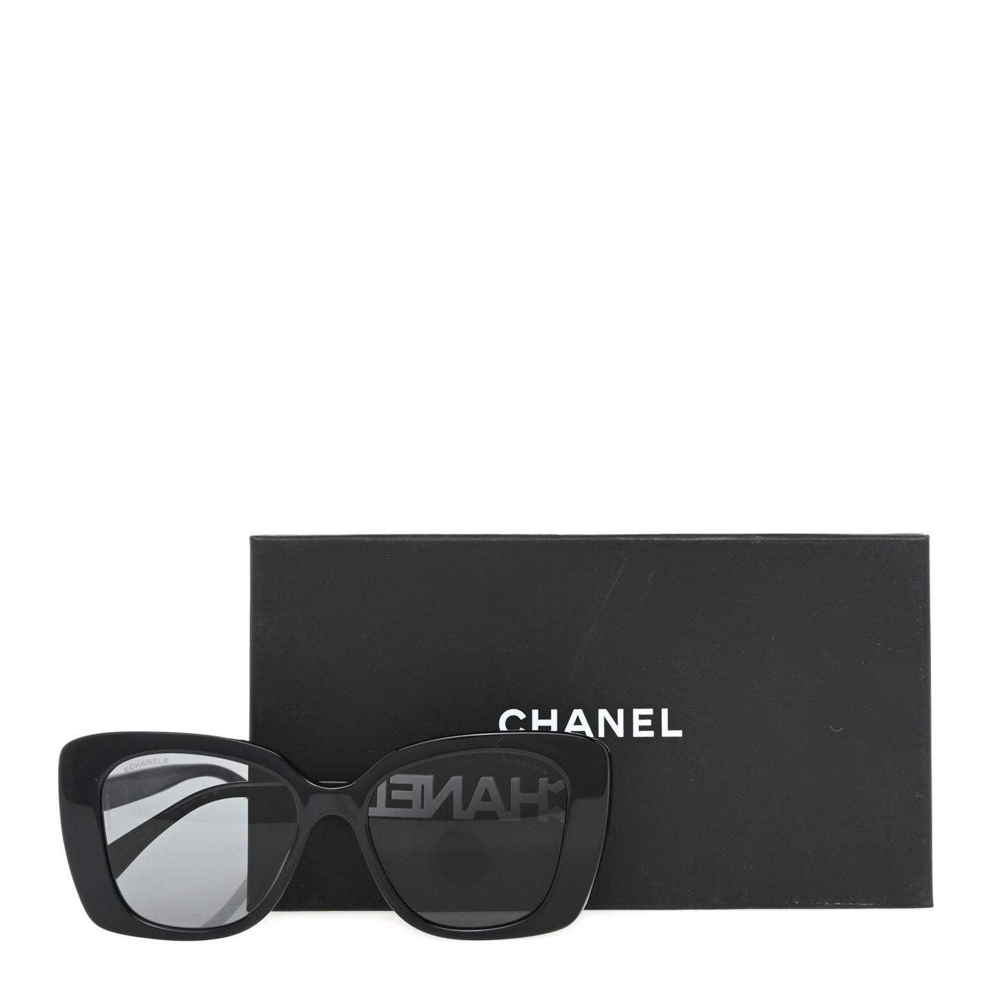 Acetate Strass Square Sunglasses 5422-B Black White