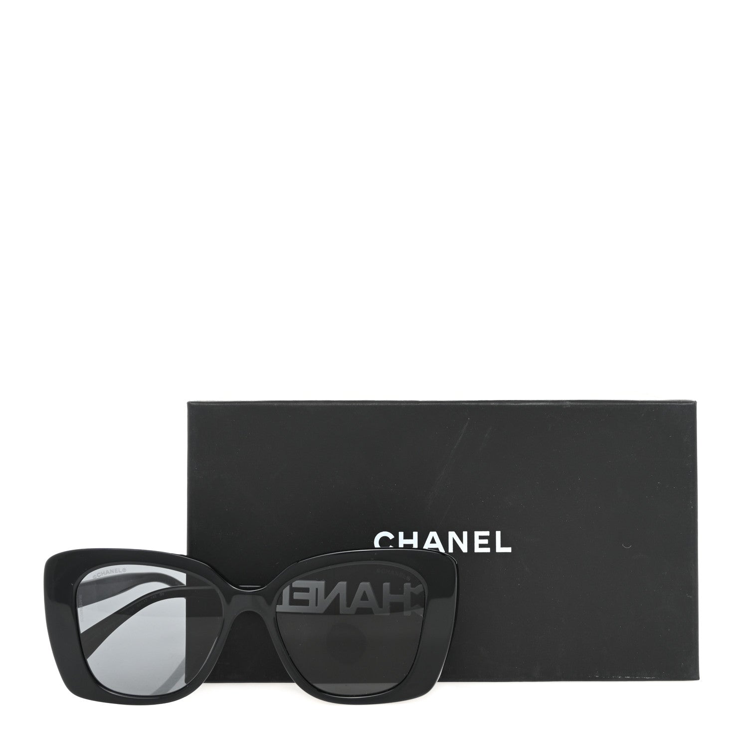 Chanel Acetate Strass Square Sunglasses 5422-B Black White 7 of 7