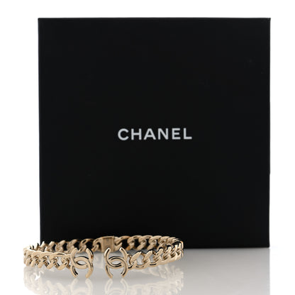Chanel Metal CC Chain Link Choker Necklace M Gold 5 of 5