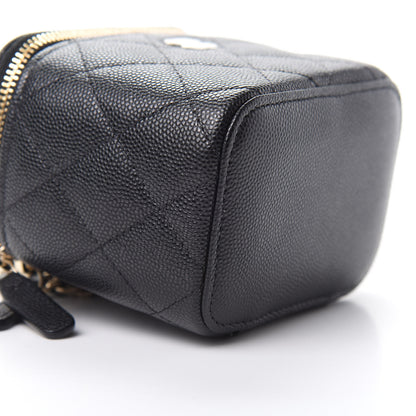 Chanel Caviar Quilted Mini Vanity Case With Chain Black 9 of 11