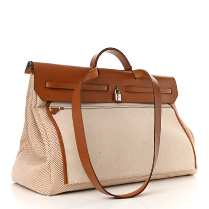 Hermes Criss Viking Vache Hunter Herbag Cabin Zip Retourne 50 Ecru Beige Naturel 4 of 17