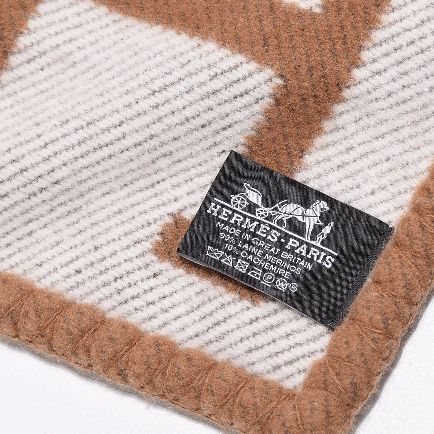 Wool Cashmere Avalon Blanket Ecru Camel