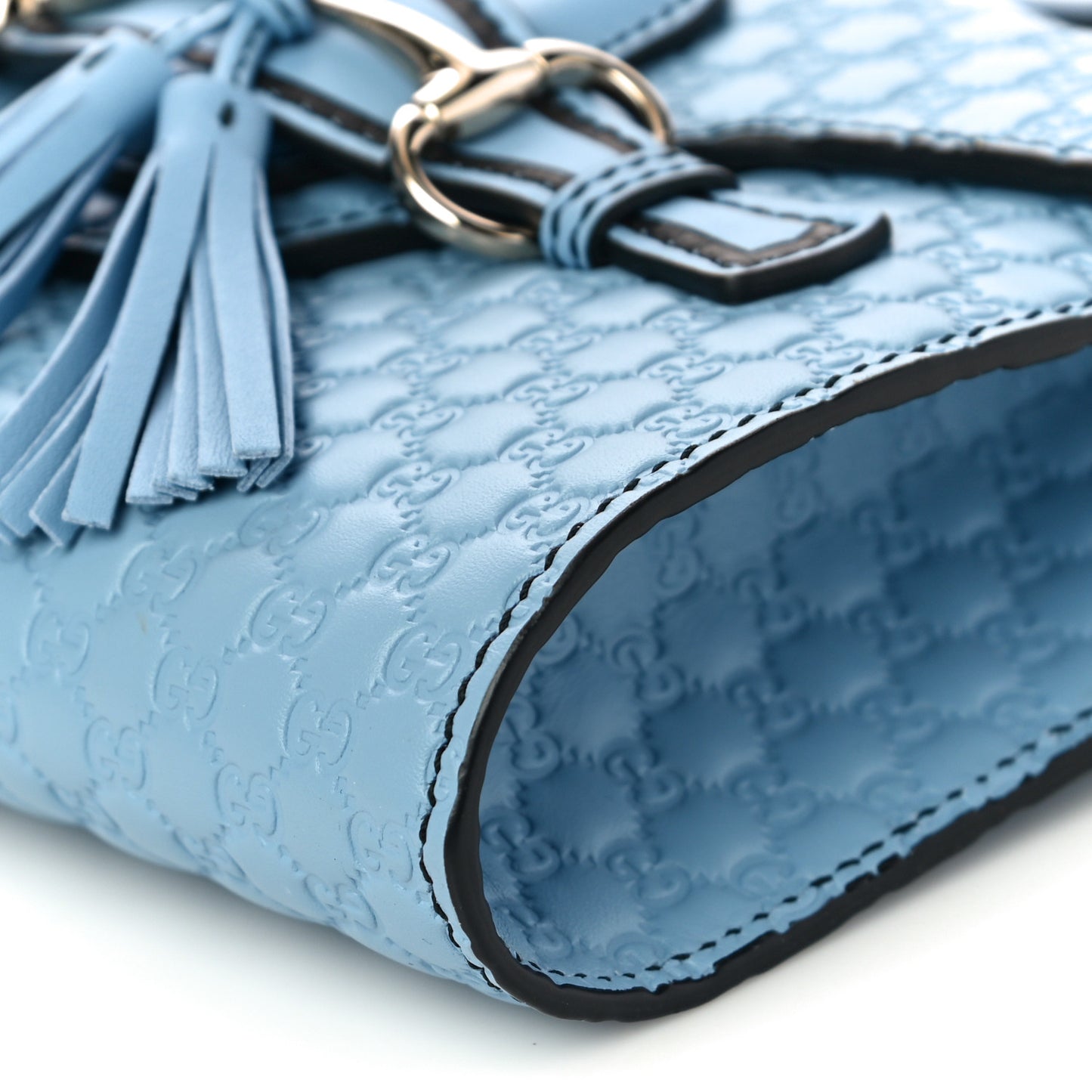Soft Microguccissima Mini Emily Chain Shoulder Bag Mineral Blue