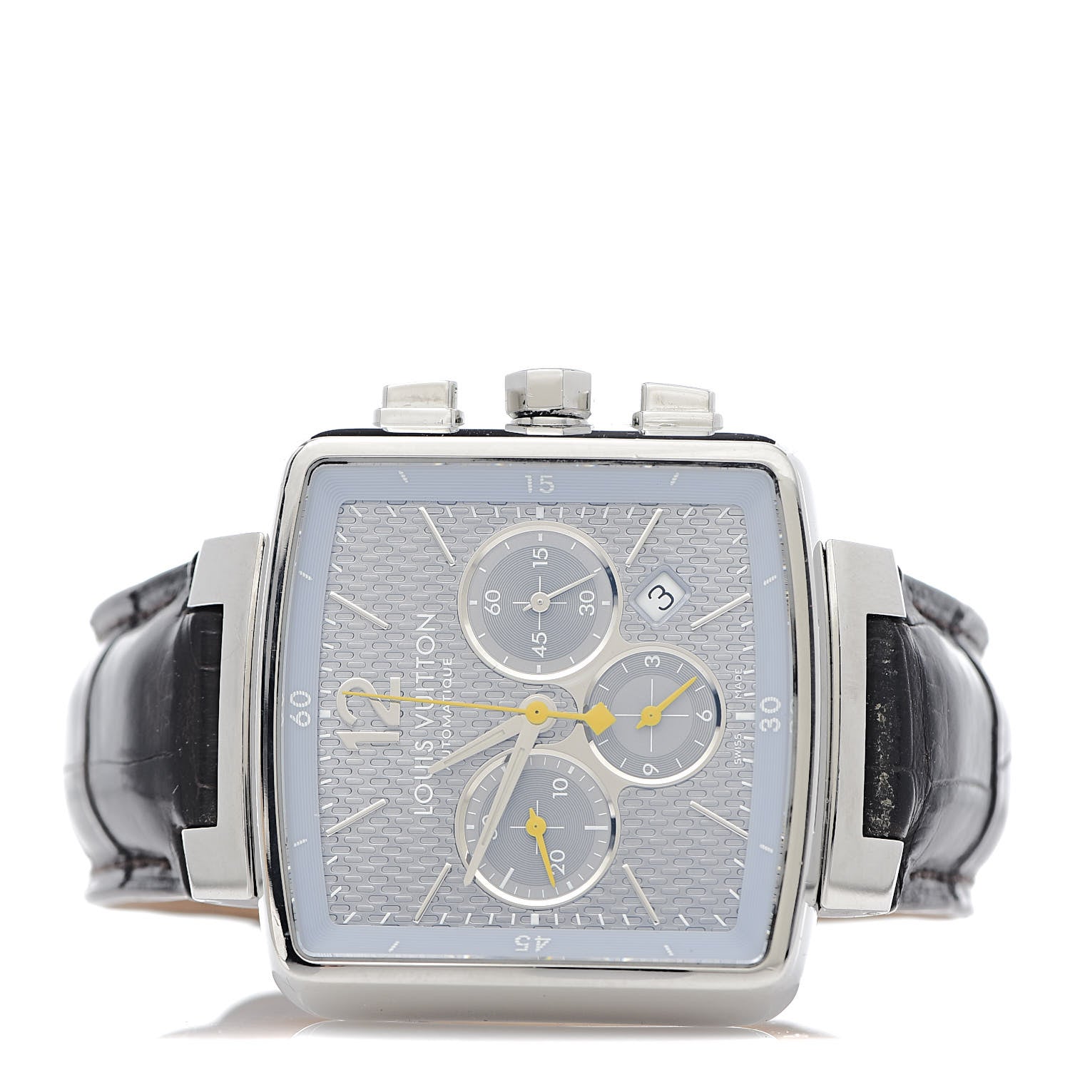 Louis Vuitton Stainless Steel Alligator 41mm Speedy Chronograph Automatic Watch Blue 3 of 9