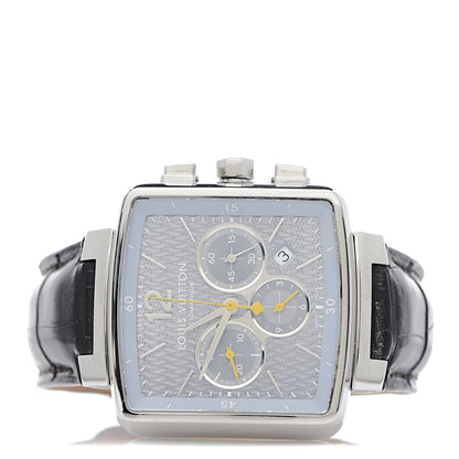 Louis Vuitton Stainless Steel Alligator 41mm Speedy Chronograph Automatic Watch Blue 3 of 9
